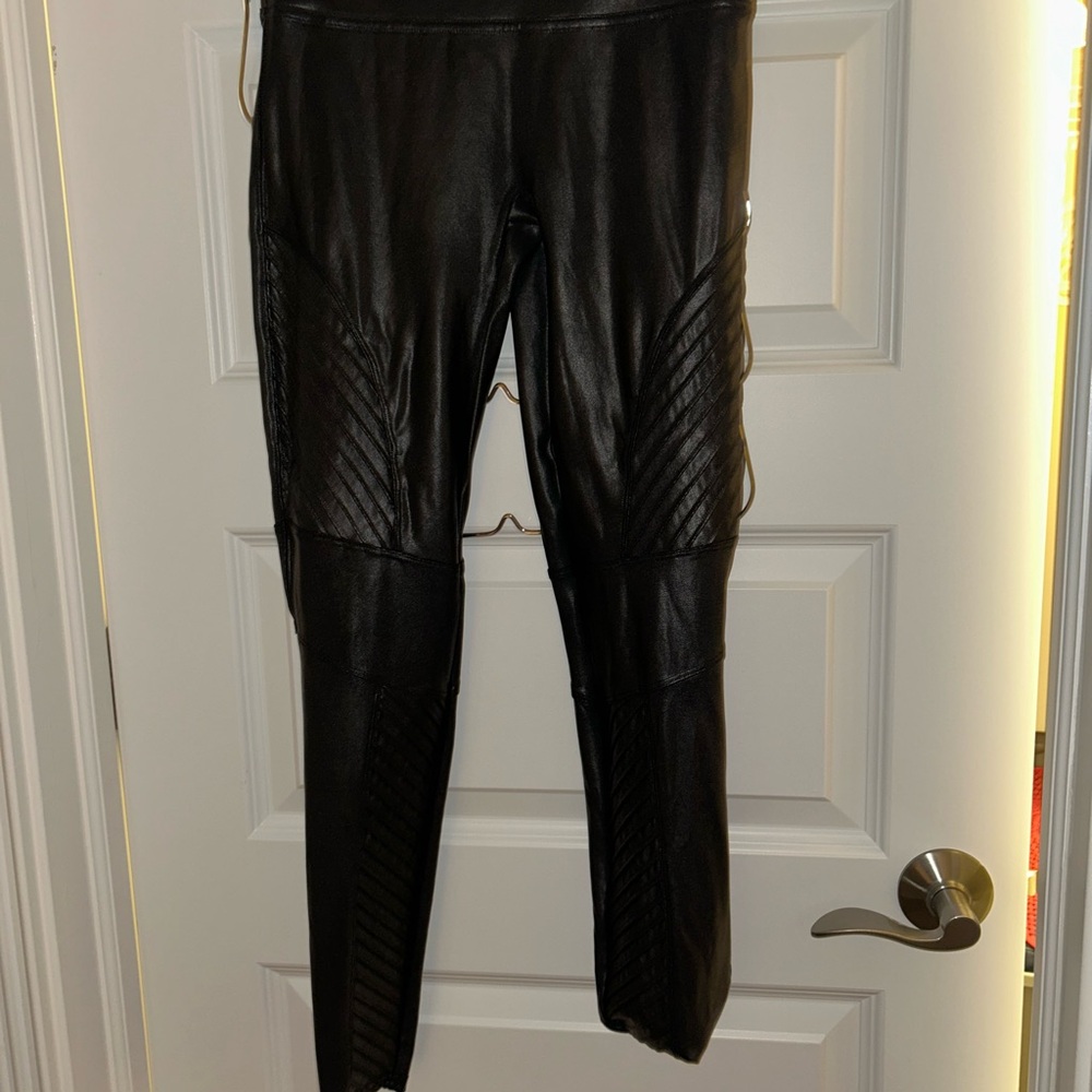 SPANX Black Faux Leather leggings
